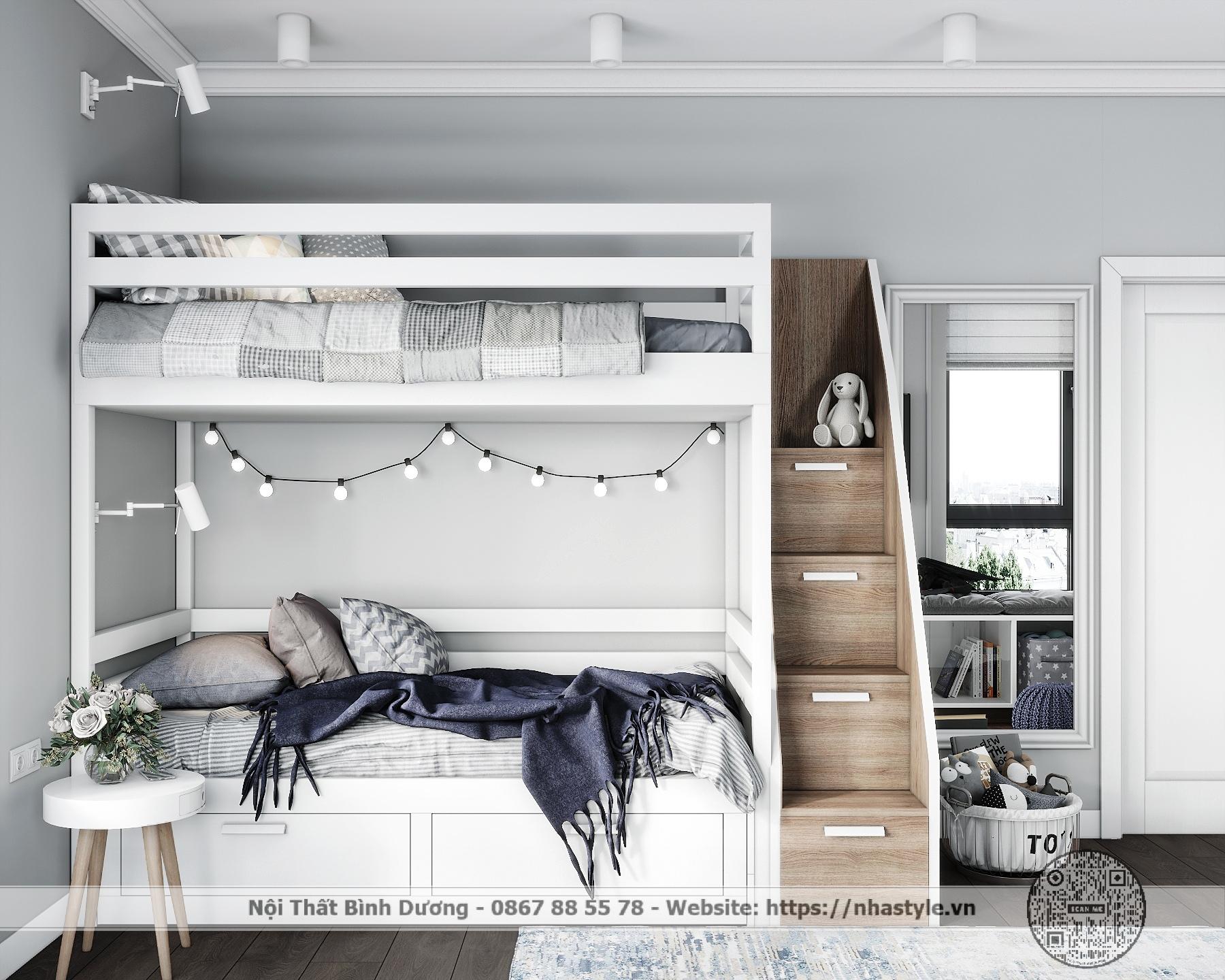 Giường tầng gỗ 010S