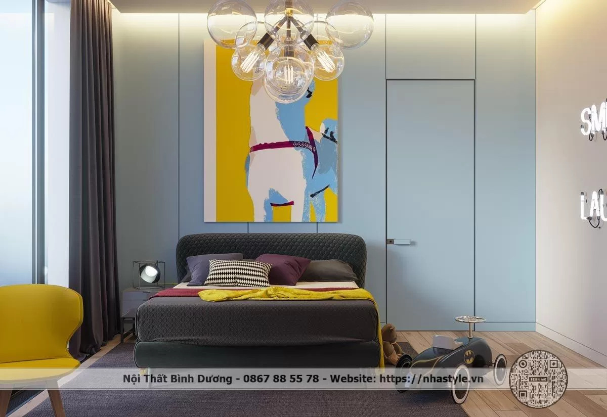 Giường ngủ bọc nệm cho trẻ em 009S