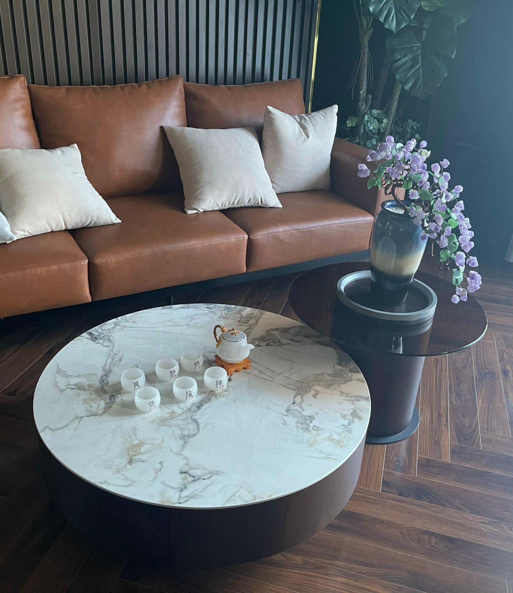 Bàn Trà Phòng Khách 038S - Bàn Trà Tròn Cặp Nhập Khẩu  (2)