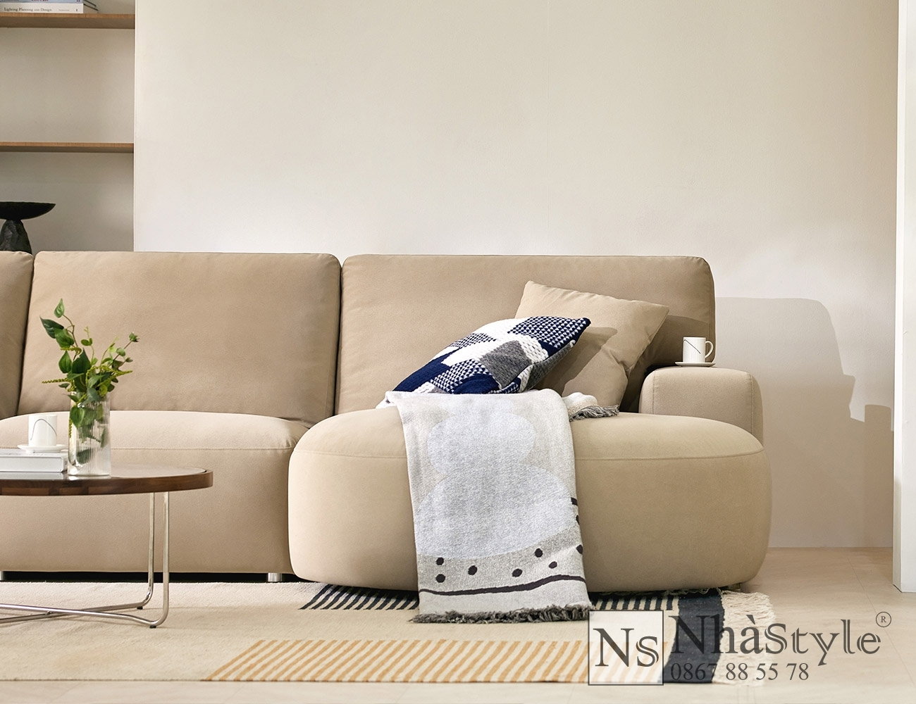 sofa nâu tối giản