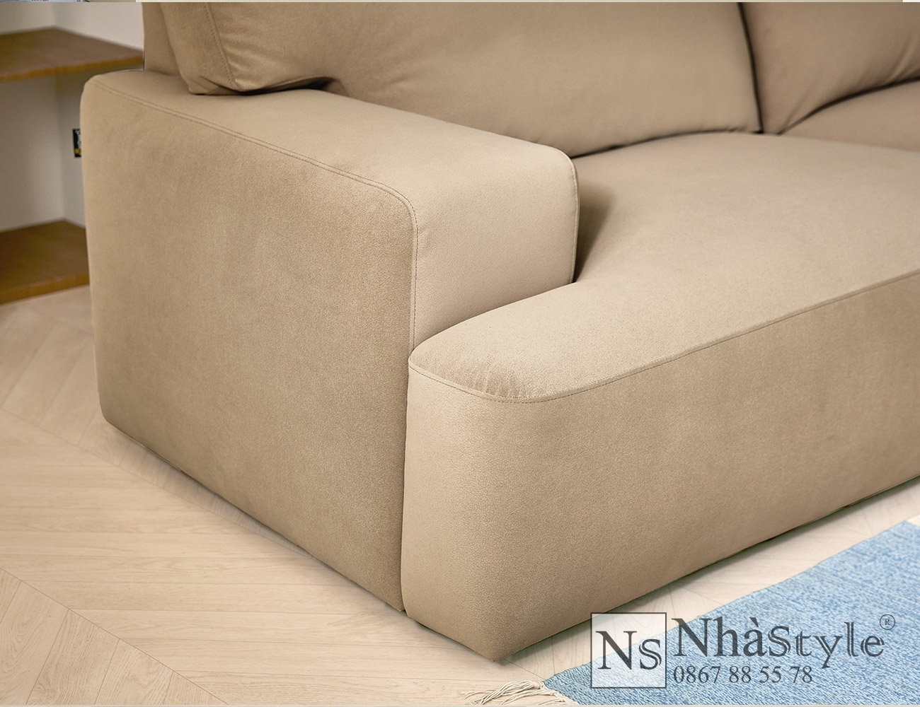 sofa nâu tối giản