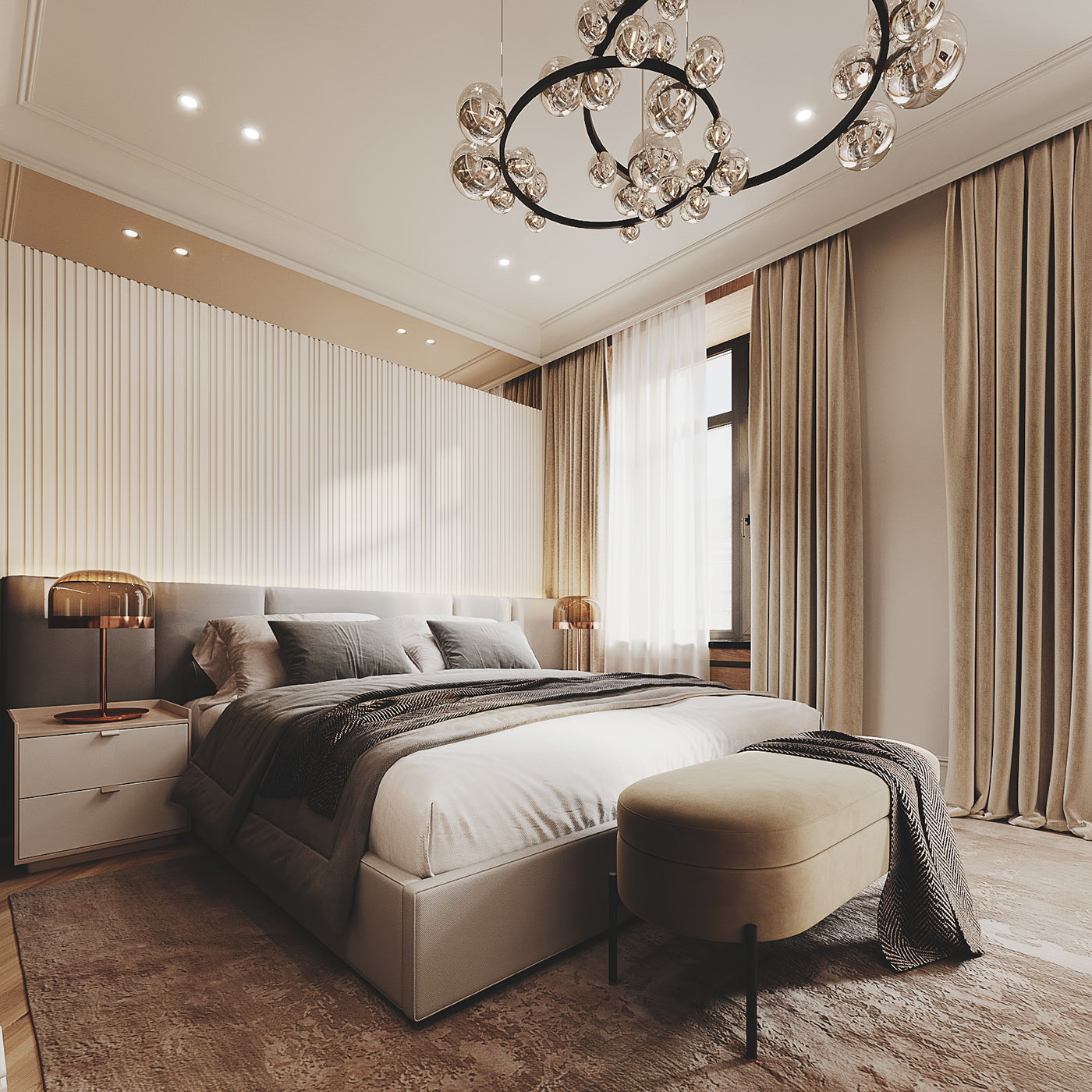 phòng ngủ phong cách nội thất luxury