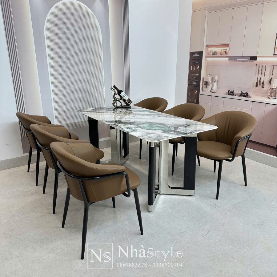 Bộ bàn ăn chân inox 262S (1)